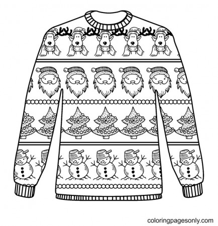 Christmas Sweater Coloring Pages ...