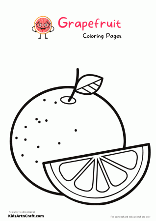 Grapefruit Coloring Pages For Kids – Free Printables - Kids Art & Craft