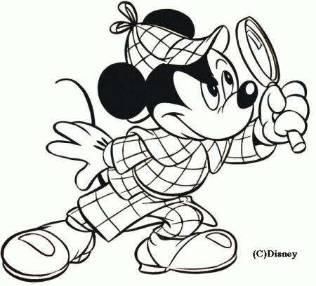 Coloring mickey in sherlock holmes picture