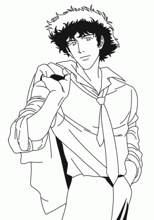 Spike Spiegel Handsome Coloring Pages - Cowboy Bebop Coloring Pages - Coloring  Pages For Kids And Adults