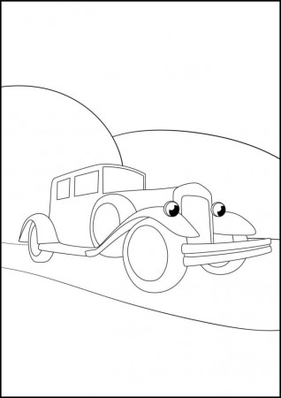 Retro Cars coloring pages, Simple automobile coloring pages for kids.  3443222 Vector Art at Vecteezy