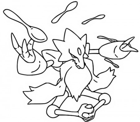 Coloring page Mega Evolved Pokémon : Mega Alakazam 65 65