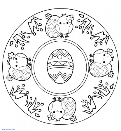 Easter Mandala coloring pages - Free coloring pages | WONDER DAY — Coloring  pages for children and adults