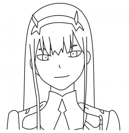 Pretty Zero Two Coloring Page - Anime Coloring Pages