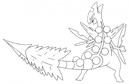 Coloring page Mega Evolved Pokémon : Mega Sceptile 254 254