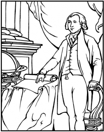 James Madison Coloring Page | Purple Kitty