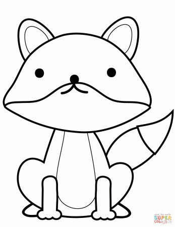 Cute Fox coloring page | Free Printable Coloring Pages