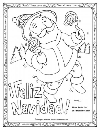 Feliz Navidad Printable Coloring Page ¡Papa Noel quiere desearles ...