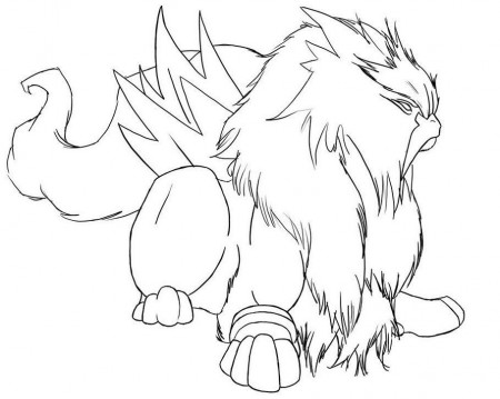 Cute Entei Coloring Pages in 2020 | Pokemon coloring pages ...