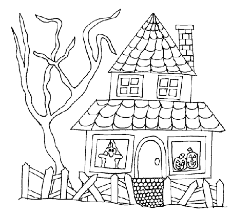 Coloring Pages | Haunted House Coloring Page