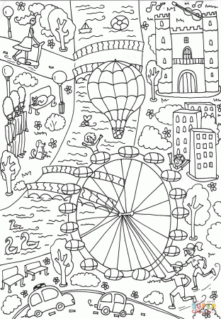 London Eye coloring page | Free Printable Coloring Pages