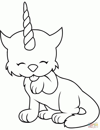 Cat Unicorn coloring page | Free ...