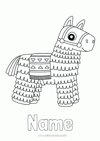 Coloring page No.1850 - Horse Mexico Easy coloring pages