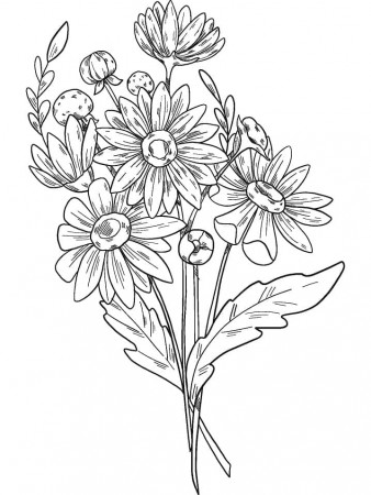 Nice Flower Bouquet Coloring Page - Free Printable Coloring Pages for Kids
