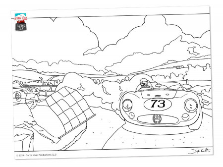 FREE: The Little Red Racing Car Coloring Page – CarpeViam