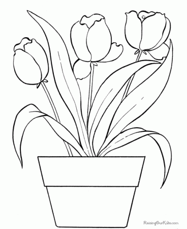Flower coloring pages of tulip 005