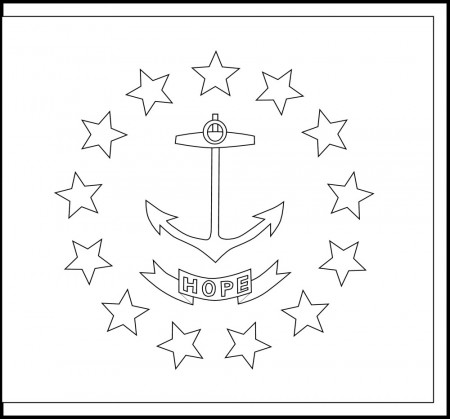 FREE Printable Rhode Island State Flag & color book pages | 8½ x 11