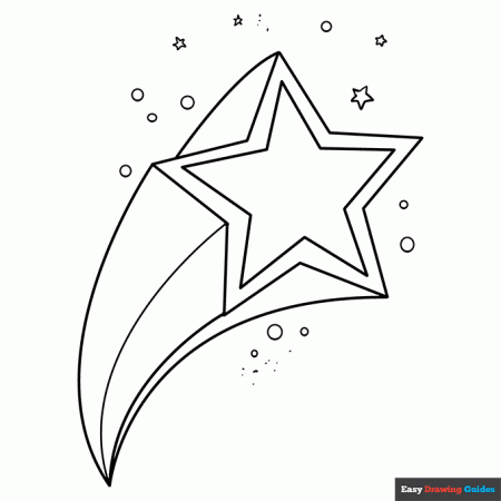 Shooting Star Coloring Page | Easy Drawing Guides