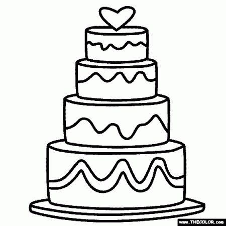 Tiered Wedding Cake Coloring Page