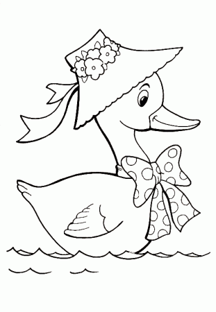 Duck coloring page - Animals Town - Animal color sheets Duck picture