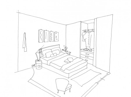 Big bedroom coloring book to print and online