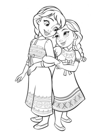 Elsa & Anna coloring pages