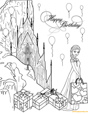 Elsa In The Ice Castle Coloring Pages - Elsa Coloring Pages - Coloring  Pages For Kids And Adults