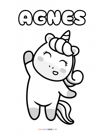 Agnes unicorn coloring page