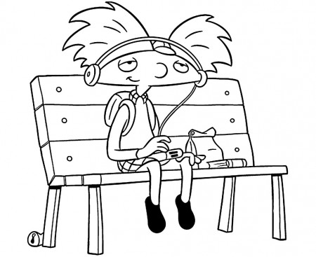 Arnold Listening to Music Coloring Page ...