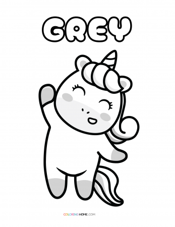 Grey unicorn coloring page