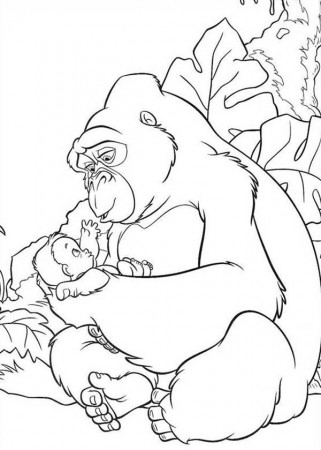 Baby Gorilla Coloring Pages - HiColoringPages