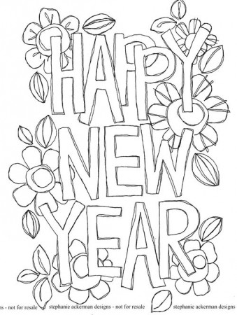 Happy New Year Coloring Page