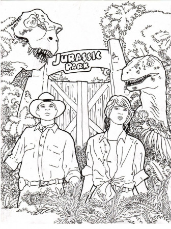 Jurassic Park 4 Coloring Pages Free Printable Jurassic Park ...