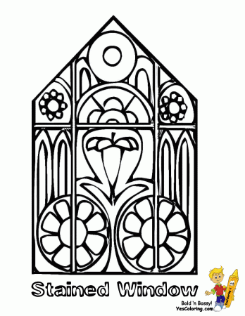 Stained Glass Window Coloring Sheet - Coloring Pages for Kids and ...