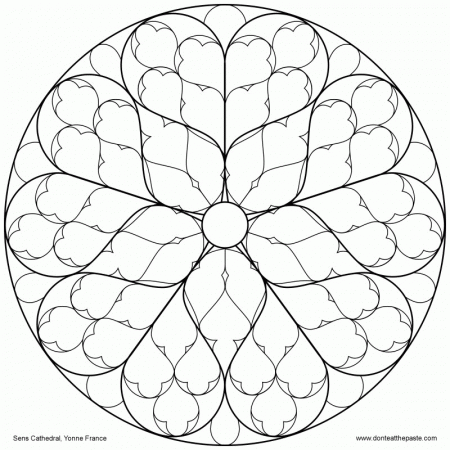 12 Pics of Roses Stained Glass Coloring Pages - Notre Dame Rose ...