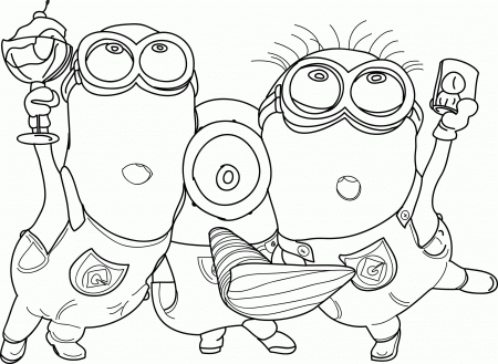 Despicable Me 2 Minions Party Time Coloring Page | Wecoloringpage