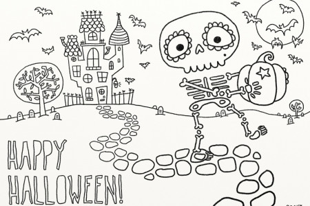 Fun Halloween Skeleton Coloring Page Printable