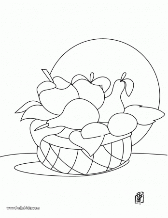 FRUIT coloring pages - Fruit basket