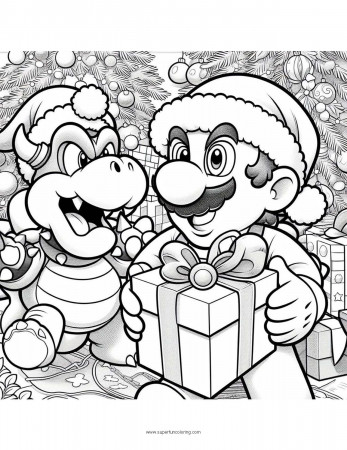 Super Mario Christmas Coloring - Super Fun Coloring