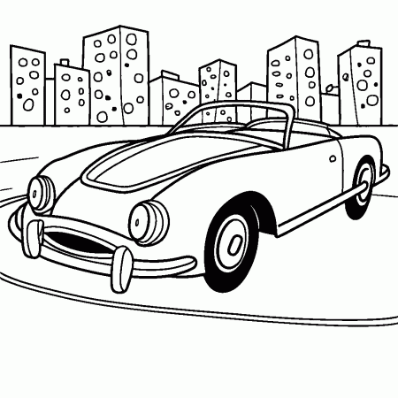 Playful endearing car coloring page ...