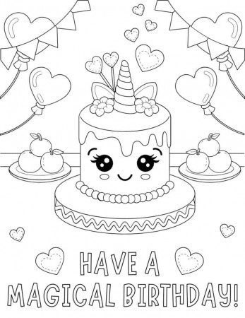 Happy Birthday Coloring Pages for Kids ...