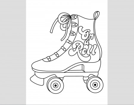 Roller Skate Coloring Page - Etsy