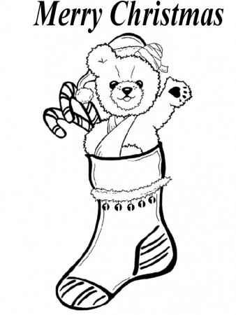 Bear And Christmas Stocking Coloring Page - Ð¡oloring Pages For All ...