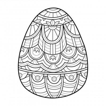 Easter egg coloring book for adults. Hand drawn abstract coloring page  antistress. 18944733 Vector Art at Vecteezy