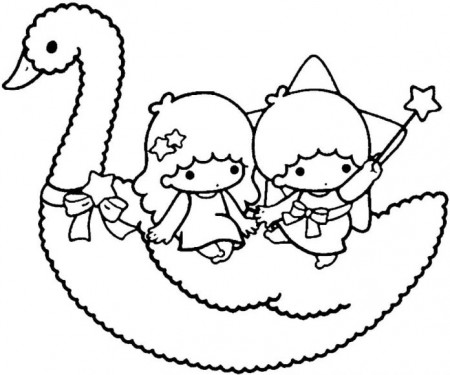 Coloring Book Characters on Swan printable and online