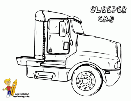 Big Rig Truck Coloring Pages | Free | 18 Wheeler | Boys Coloring Pages