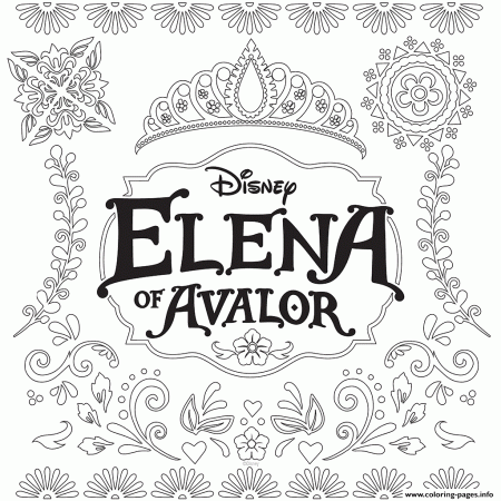 Elena Of Avalor Disney Princess Chanel Cartoon Coloring page Printable