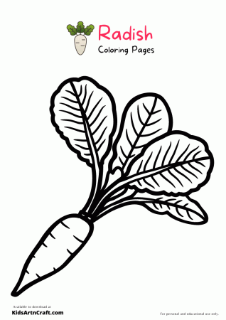 Radish Coloring Pages For Kids – Free Printables - Kids Art & Craft