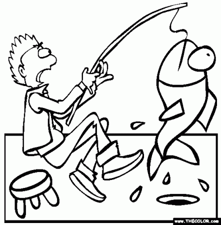 Ice Fishing Coloring Page | Free Ice Fishing Online Coloring