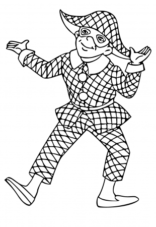 Free Printable Harlequin Costume Coloring Page, Sheet and Picture for  Adults and Kids (Girls and Boys) - Babeled.com
